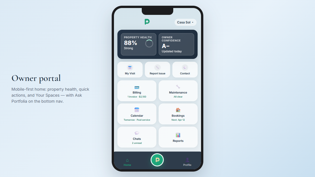 Portfolia owner portal