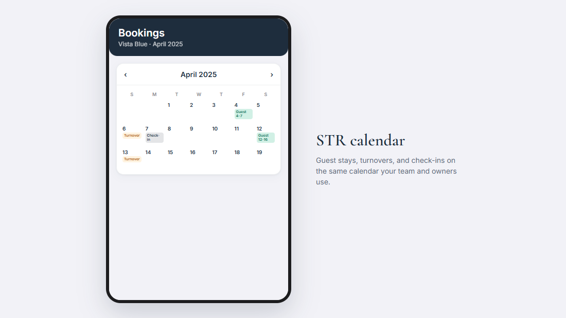 STR calendar