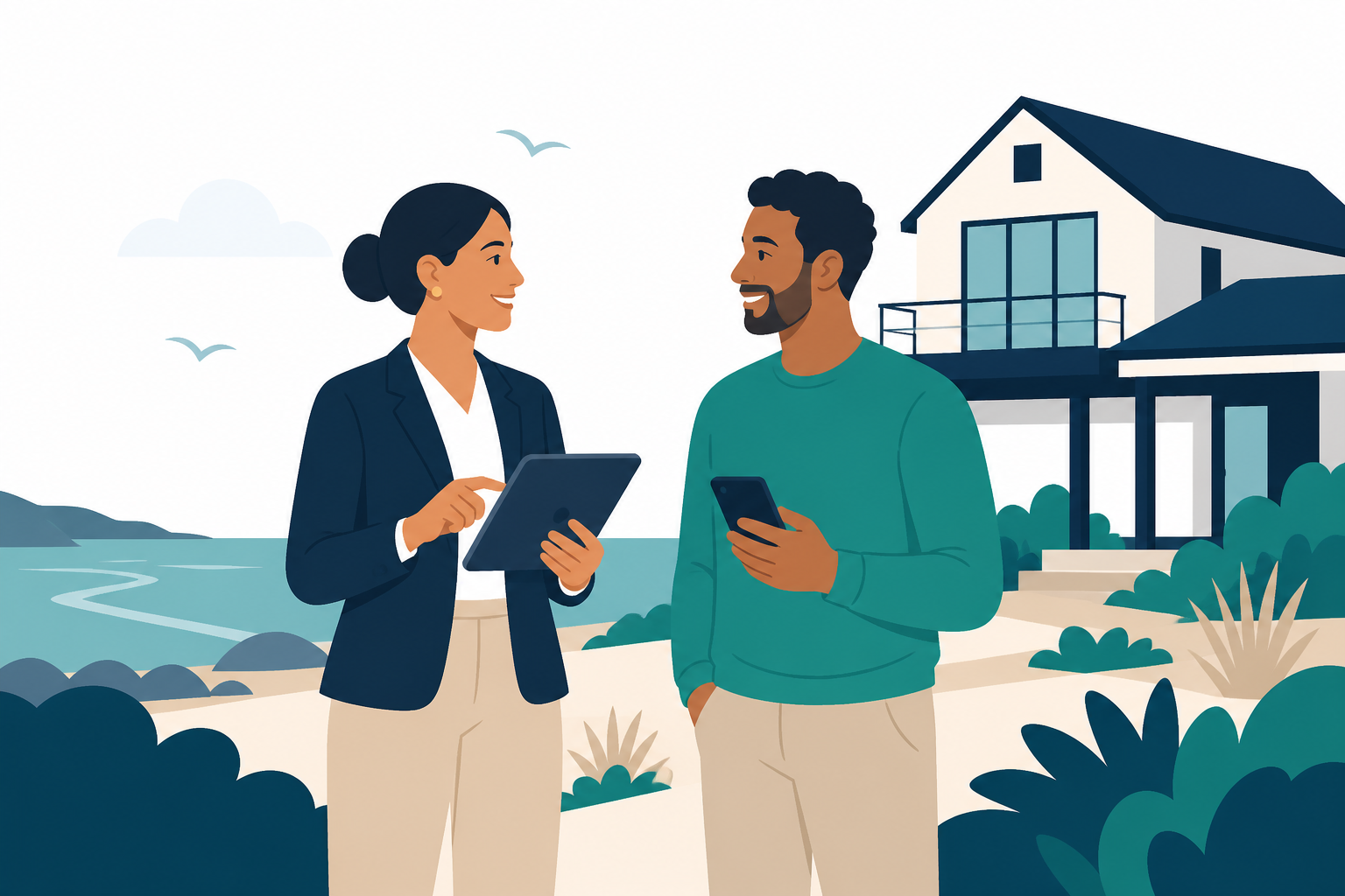 Vector illustration of manager and owner